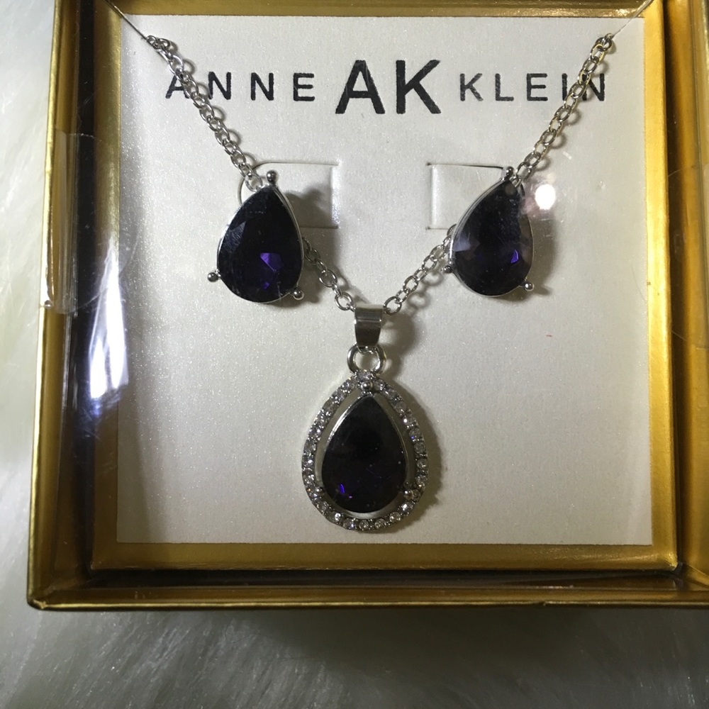 💜 NWOT Anne Klein purple silver jewelry set 💜